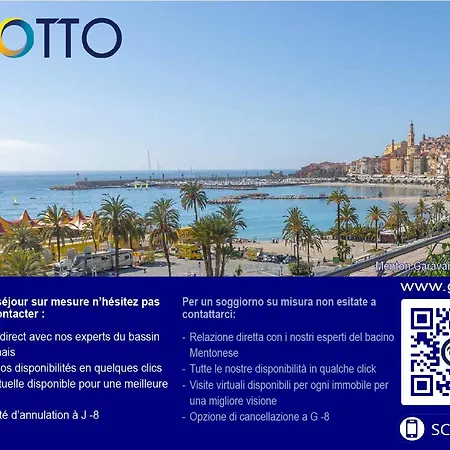 Climatise Avec Terrasse Face Mer, Wifi Inclus - Fr-1-196-346 Apartment Menton
